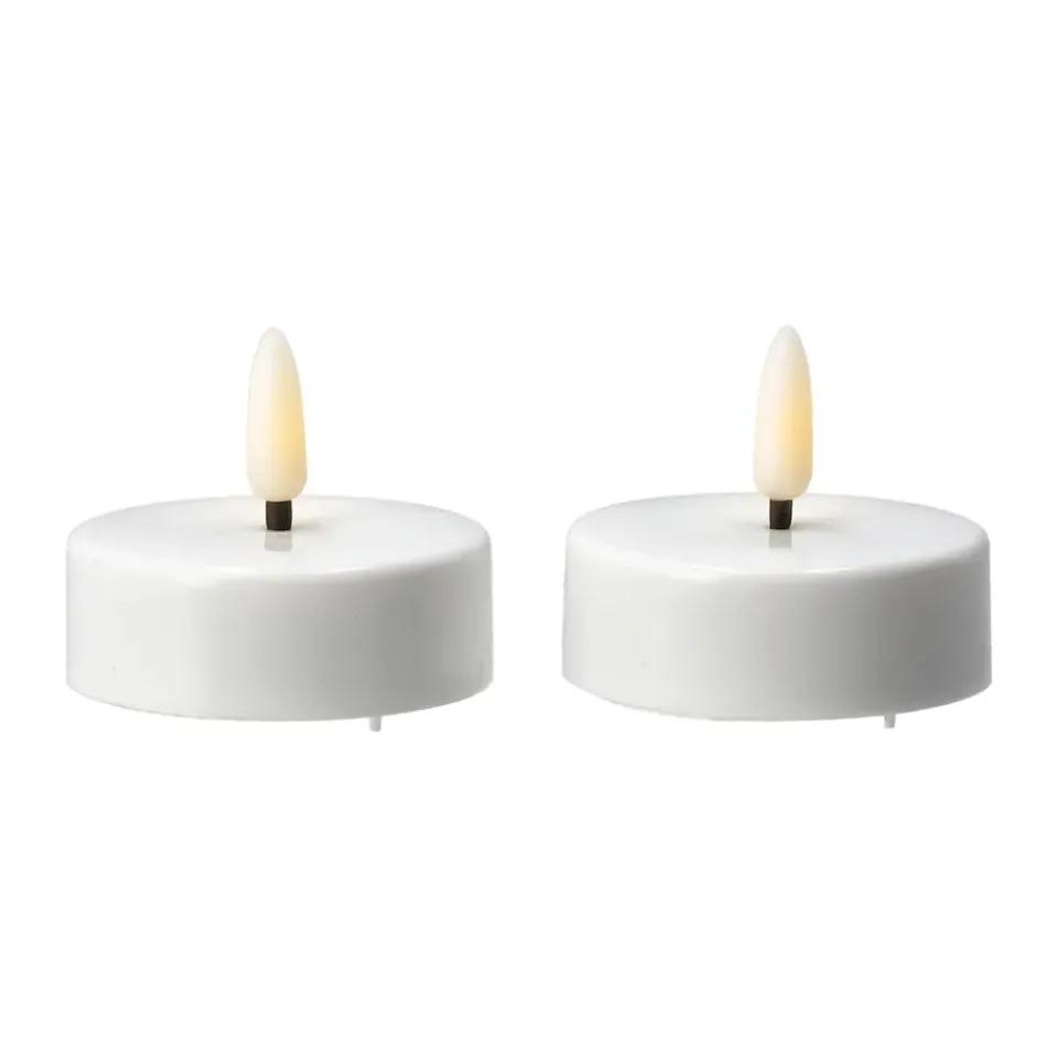 Scandi Essentials Bright LED tealight Ø5.8 cm 2-pack, White Sale