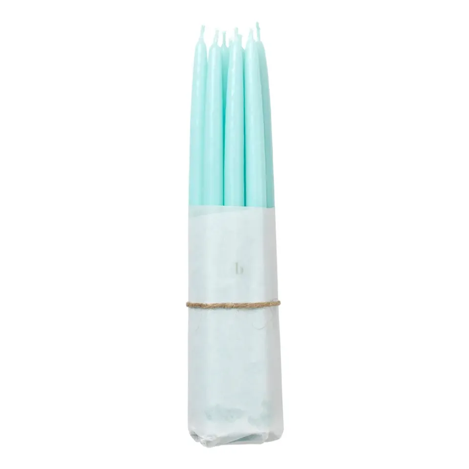 Broste Copenhagen dipped antique candles 10-pack, Mint Green