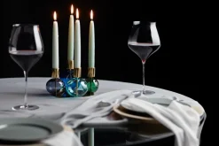 Holmegaard Bubble 4-arm candlestick Ø17.5x12 cm, Blue-green-smoke BlueGreenGrey Hot