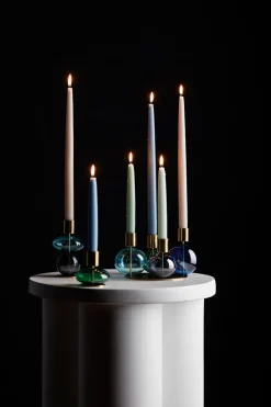 Holmegaard Bubble 4-arm candlestick Ø17.5x12 cm, Blue-green-smoke BlueGreenGrey Hot