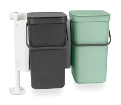 Brabantia Built-in System Sort & Go 2x12L, Dark gray & jade green Multi
