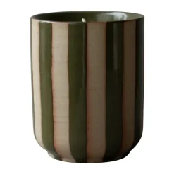 DBKD Burn scented candle 60 h, Stripe green GreenBeige New