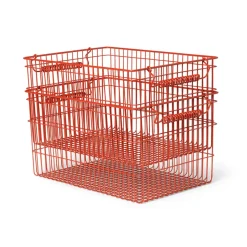 Ferm Living Cala stackable basket 2-pack, Poppy Red Outlet