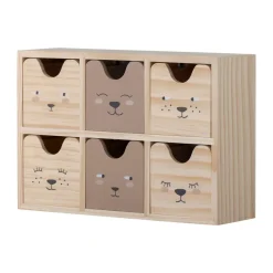 Bloomingville Calle bookshelf small 6 drawers 27x18 cm, Natural Beige Hot