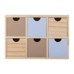 Bloomingville Calle bookshelf small 6 drawers 27x18 cm, Natural Beige Hot
