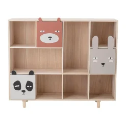 Bloomingville Calle bookshelf 89.5x107 cm 3 drawers, Nature BeigeMulti Sale