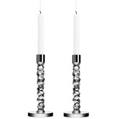 Orrefors Carat candleholder 2-pack, 2-pack TransparentSilver-coloured Sale