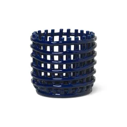 Ferm Living Ceramic braided basket Ø16 cm, Blue Clearance