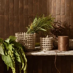 Ferm Living Ceramic braided basket Ø23.5 cm, cashmere Beige Hot