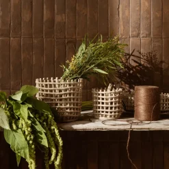 Ferm Living Ceramic braided basket Ø23.5 cm, cashmere Beige Hot