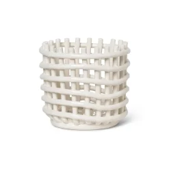 Ferm Living Ceramic braided basket Ø16 cm, off White