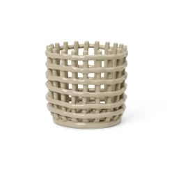 Ferm Living Ceramic braided basket Ø16 cm, cashmere Beige Discount