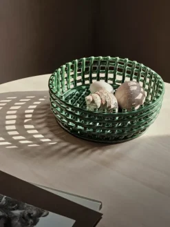 Ferm Living Ceramic braided bowl, Emerald Green Sale
