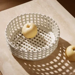 Ferm Living Ceramic braided bowl, off- White