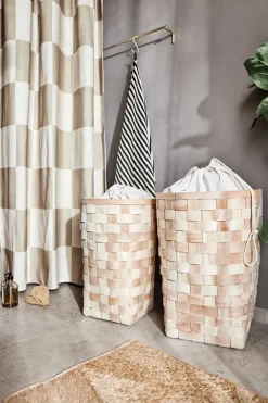 OYOY Chess shower curtain 180x180 cm, Clay-offwhite Beige New