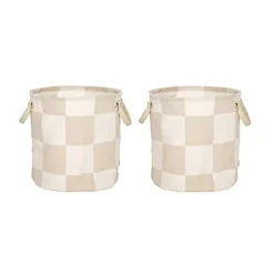 OYOY Chess storage baskets medium 2-pack, Clay-offwhite BeigeBrown