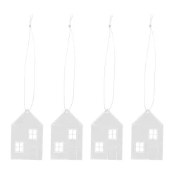 Cooee Design Christmas deco Town house 6 cm, Stainless steel Silver-coloured Outlet
