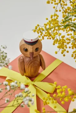 Spring Copenhagen Clever owl decoration 10 cm, Oak Beige Hot