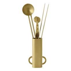 Audo Copenhagen Clip care kit candle 4 pieces, Brass Gold-coloured New