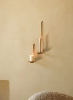 Audo Copenhagen Clip tealight holder wall 20 cm, Brass Gold-coloured Online