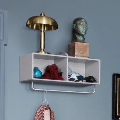 Montana COAT hat shelf with clothes rails, Graphic 100, incl. suspension Grey Best