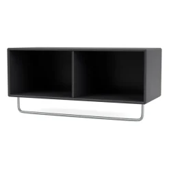 Montana COAT hat shelf with clothes rails, Anthracite Grey Online