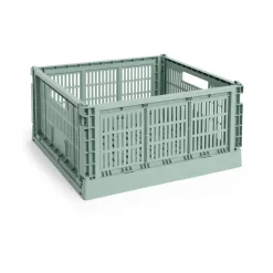 HAY Colour Crate L Square 42x42 cm, Sage Green Clearance