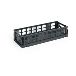 HAY Colour Crate Mini Oblong 13x34.5 cm, Charcoal Black Hot