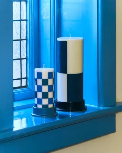 HAY Column Candle block candle large 25 cm, Milky green-dark blue GreenBlue Hot