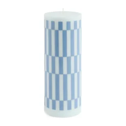 HAY Column Candle block candle large 25 cm, Light -dusty check Blue Sale