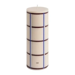 HAY Column Candle block candle medium 20 cm, Off white-bordeaux-blue-silver Multi