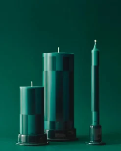 HAY Column Candle block candle large 25 cm, Green-dark green Multi New