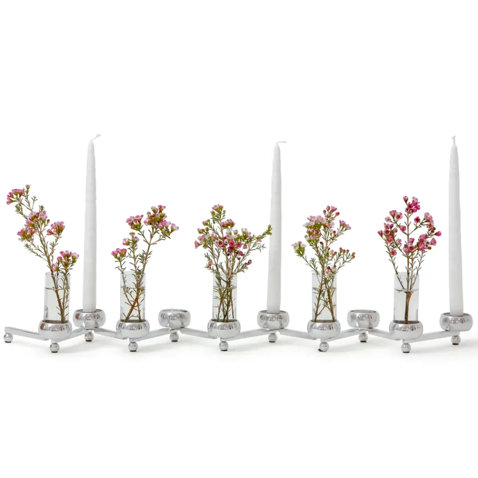 KLONG Constella candle holder large, aluminum Silver-coloured Outlet