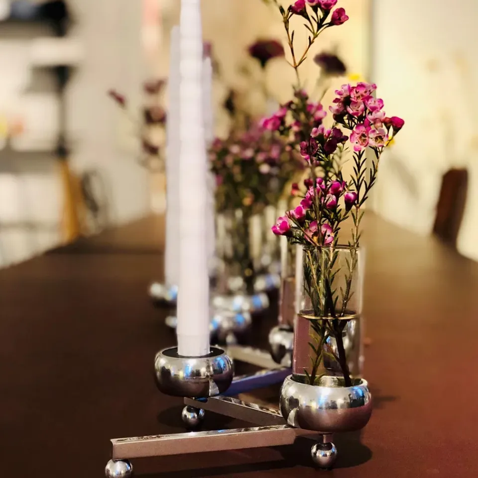 KLONG Constella candle holder large, aluminum Silver-coloured Outlet