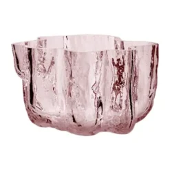 Kosta Boda Crackle candle holder 5,8 cm, Pink Hot