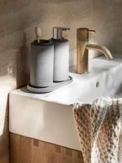Blomus Creto toothbrush mug, Micro chip Grey Clearance