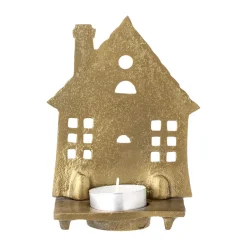Bloomingville Crista tealight holder 6x14 cm, Brass Gold-coloured Discount