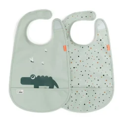 Done by deer Croco bib with Velcro 2-pack, Green Best