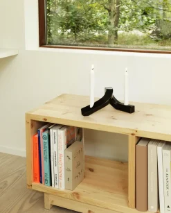 Normann Copenhagen Crooked candle holder 2, Bronze Black Clearance
