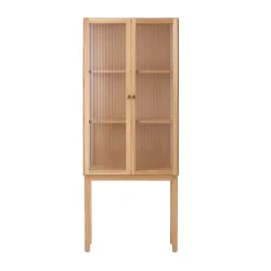 Audo Copenhagen Curiosity cabinet with glass doors 168 cm, Oak Beige Discount