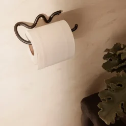 Ferm Living Curvature toilet paper holder, brass Black Online