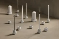 Lyngby Porcelæn Curve candle sticks 7 cm, White Outlet