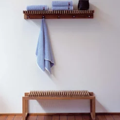 Fritz Hansen Cutter Wardrobe coat rack with shelf, Teak Brown New