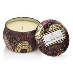 Voluspa Decorative tin candle 25 hours, Goji & Tarocco Orange Gold-colouredRedBlack Best