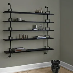 GUBI Demon wall shelf 4 levels, Walnut, 215 cm Brown Clearance