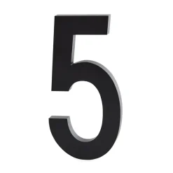 Design Letters numbers aluminum 100 mm, 5 Black New