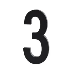 Design Letters numbers aluminum 50 mm, 3 Black