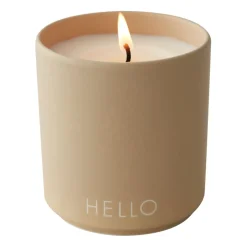 Design Letters scented cande Ø8 cm, Hello- Beige Hot