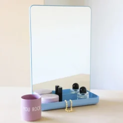 Design Letters Wall-mounted mirror with shelf, Light BeigeBlue Outlet