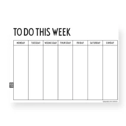 Design Letters weekly planner, A4 White Hot